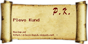 Plevo Kund névjegykártya